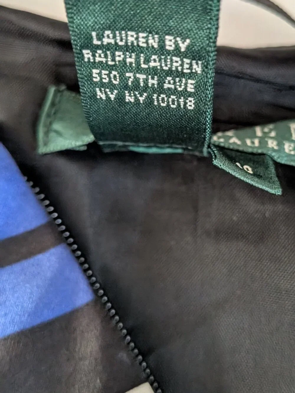 Size 10 Lauren Ralph Lauren Women’s Silk Box Pleats Skirt Blue Black & Geometric